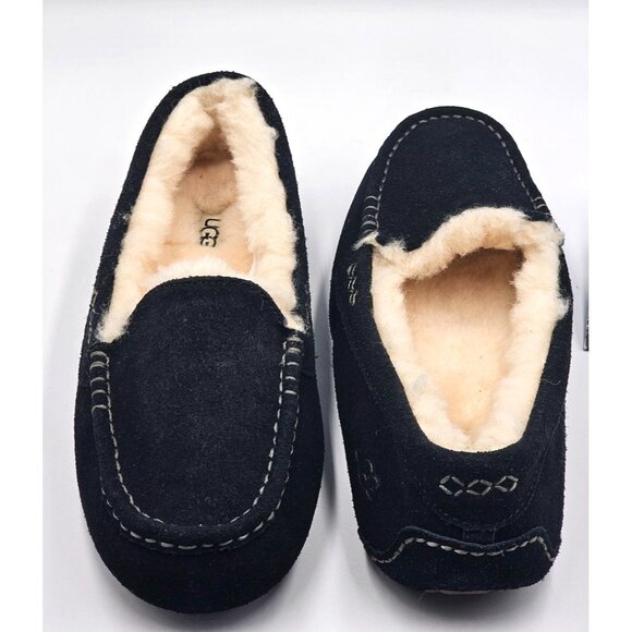 NWT Ugg Women's Black Suede \Ansley Water-Resistant Moccasin Slippers Sz 11 2998 - Picture 10 of 16